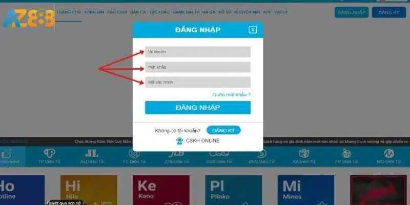 đăng nhập Az888